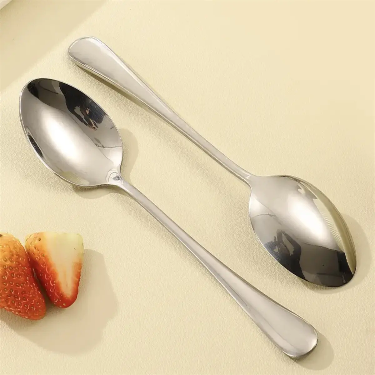 Stainless Steel Northern Europe Long Handle Forks Spoons Tableware Dessert Spoon Western Restaurant Hotel Kitchen Luxury Cutlery