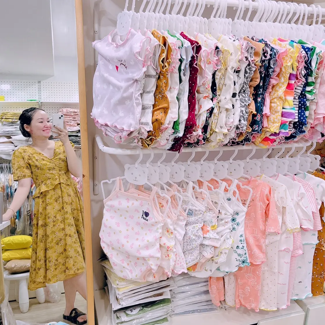 (4-11kg) Combo 3bộ, 5bộ cotton mềm cho bé gái màu ngẫu nhiên