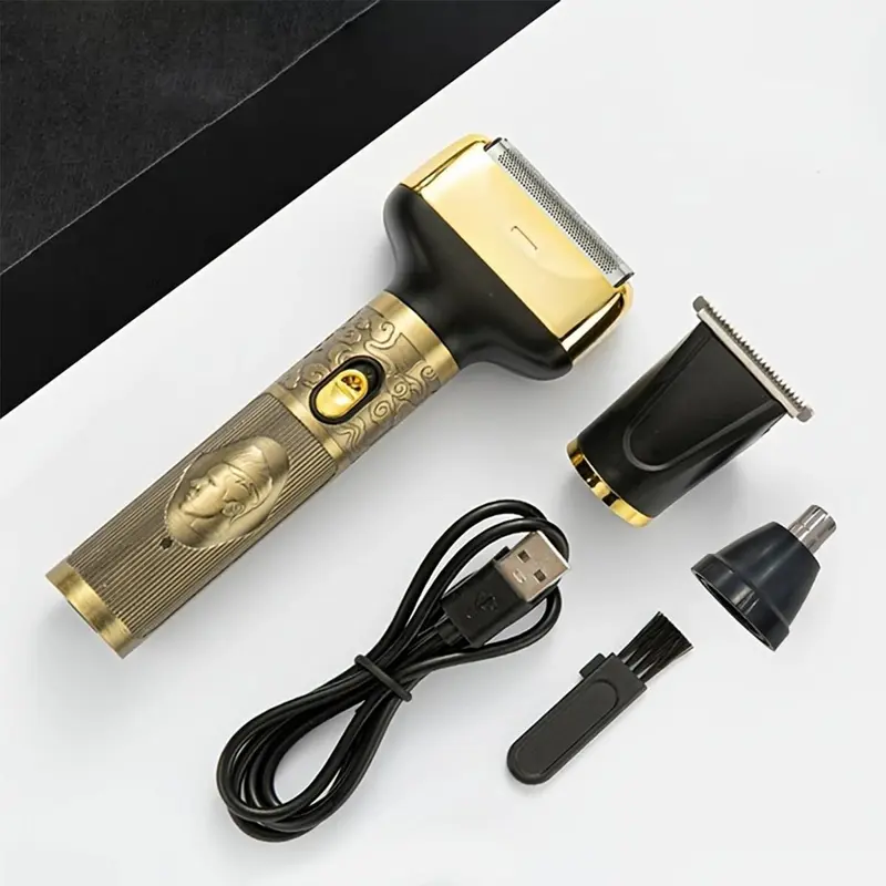 Men's Electric Hair Trimmer, 3 In 1 Men's Hair Shaver, Rechargeable Wet And Dry Cordless Epilator For Nose, Face, Beard, Portable Full Body Hair Trimmer, For Men's Shaving 0