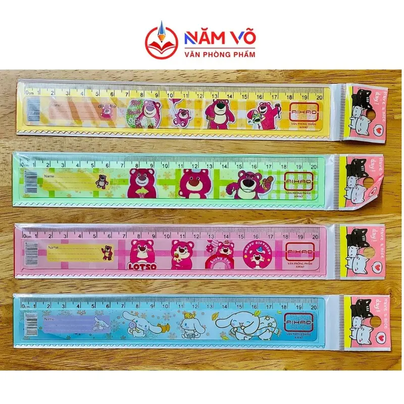 SỈ _ [20CM] LON 100 Cây Thước Nhựa / Thước Kẻ Nhựa / Thước Kẻ Học Sinh Nhiều Hình Dễ Thương Aihao Dài 20CM (Màu Ngẫu Nhiên) 3