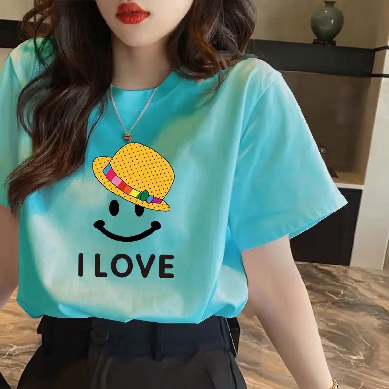 (MẪU MỚI) Áo thun UNISEX in bet I LOVE Top Cổ Tròn Nữ Women