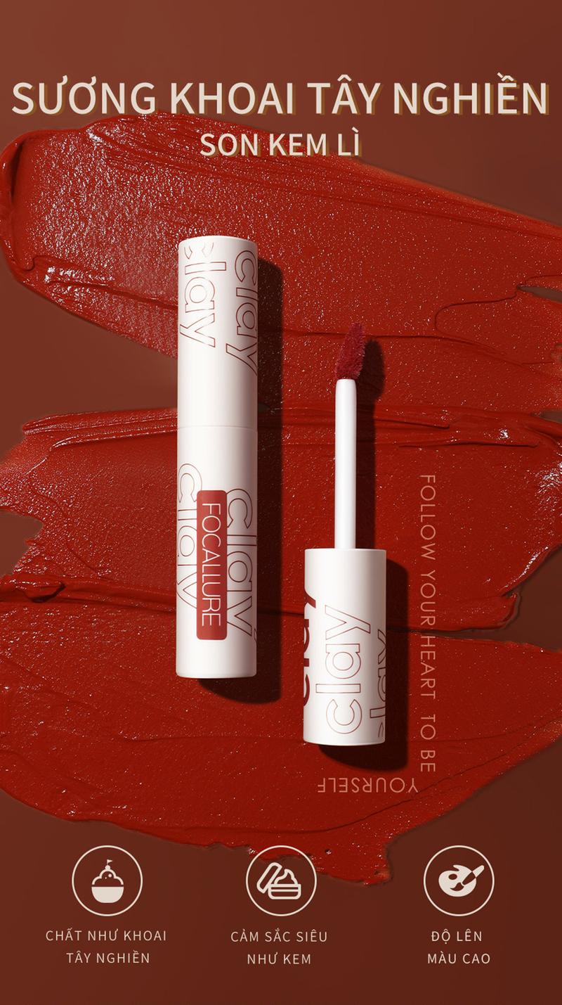 Product Introduction of FOCALLURE MOUSSE MATTE VÀ SON MÔI BÓNG MƯỢT VELVET-MIST HIGH PIGMENTATION MATTE LONG-LASTING LIPSTICK 44