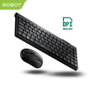 ROBOT Portable Mini Wireless Set Combo Keyboard and Mouse KM3500 Computer Original Garansi 1 Tahun [BISA COD]