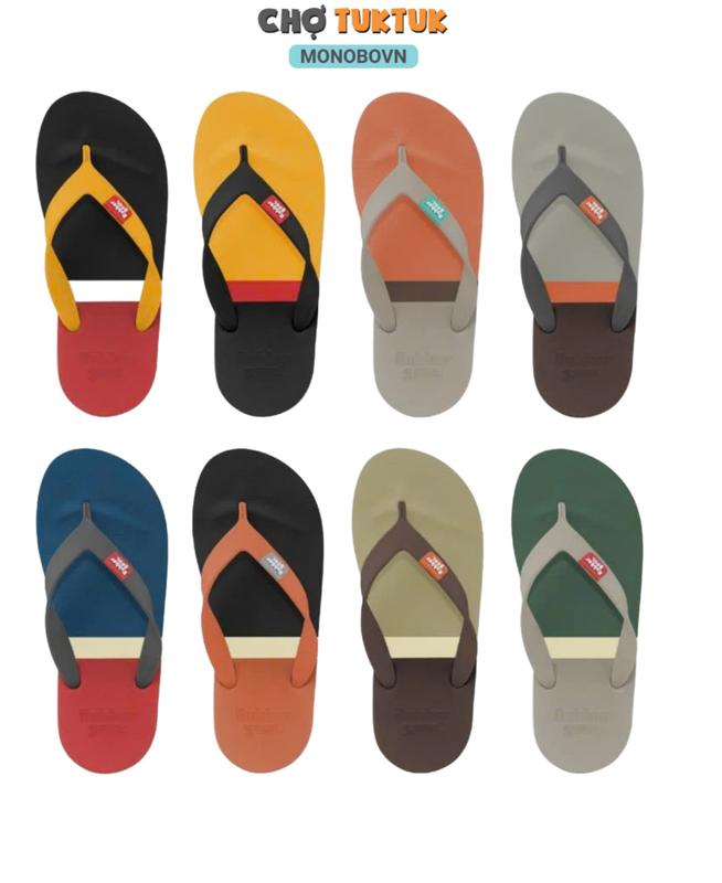 Dép Thái lan Nam xỏ ngón cao su non dép đi biển êm nhẹ dép tông nam Đế Bằng Sandal rubber balance 3