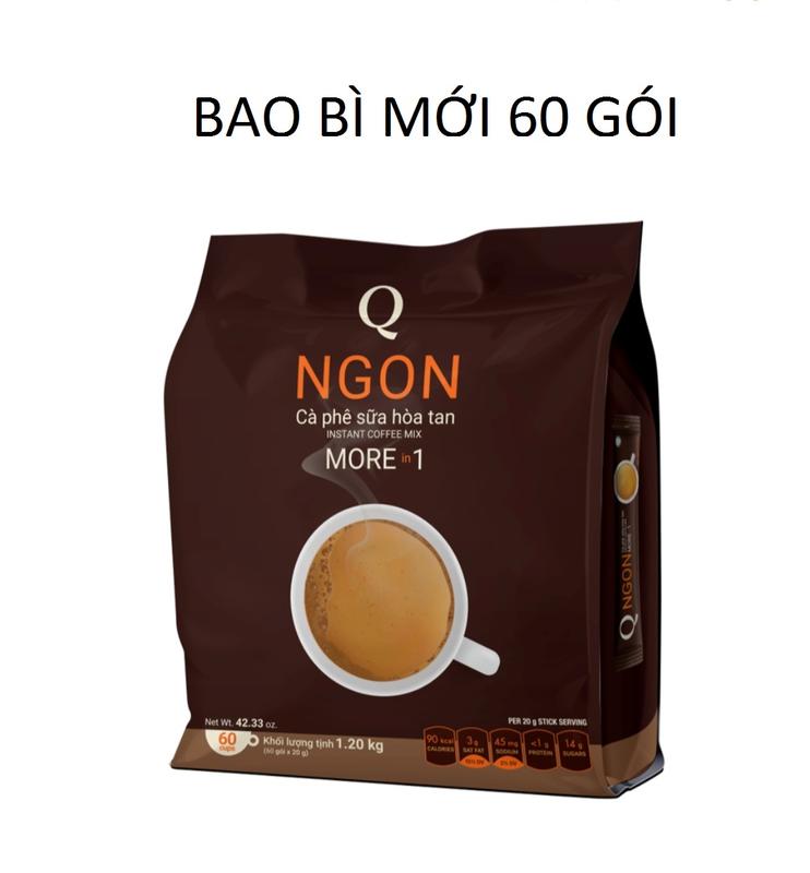 Cà phê sữa Ngon Trần Quang bịch lớn 1.2 Kg 60 gói dài * 20g Coffee