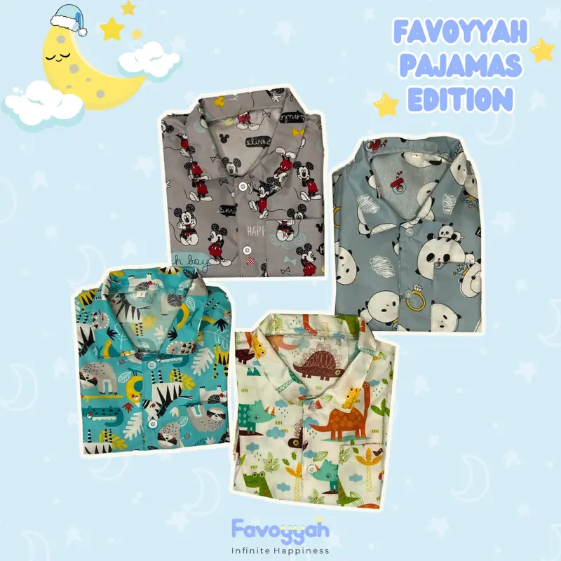 PIYAMA ANAK USIA 2-10 TAHUN MOTIF KARTUN LUCU UNISEX 0