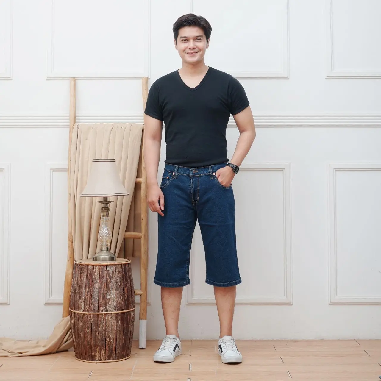 CELANA JEANS PENDEK COWOK CELANA SANTAI POLOS katok  pendek