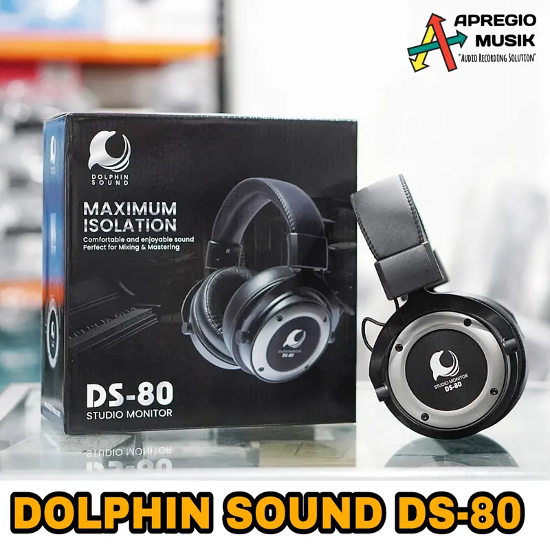 Dolphin Sound DS 80 DS80 Headphone Flat Studio Monitor 0
