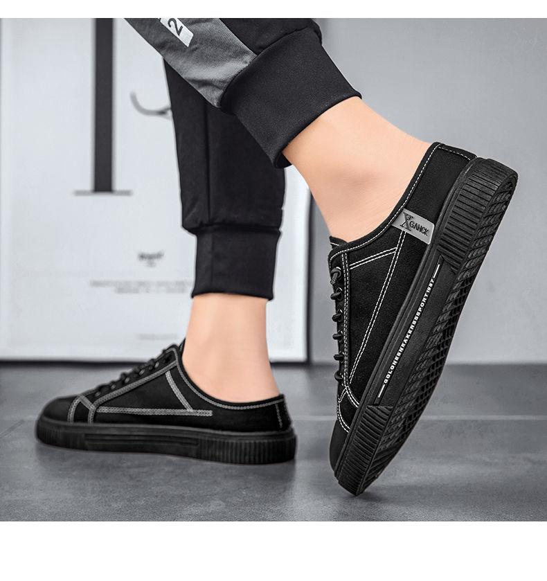 Product Introduction of 2025 [628 Positive Reviews] [Factory Direct Sale] Men's Canvas Shoes Summer No Heel Board Shoes Casual Half Slippers Trendy Shoes Lazy One-Step Men's Shoes 23