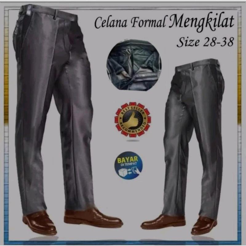 Celana Panjang Formal Slim fit Bahan Dasar Wool Mengkilap Size 28-38 4