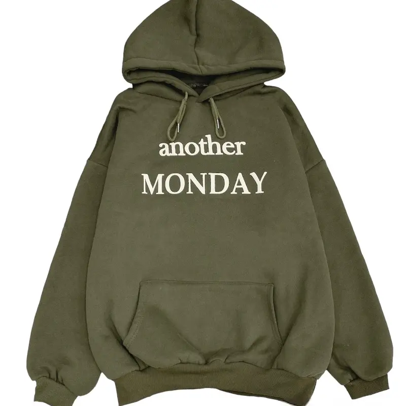 Áo hoodie nỉ tàu chữ Monday form thụng nam nữ tới 72kg Top Thun hoodie 6
