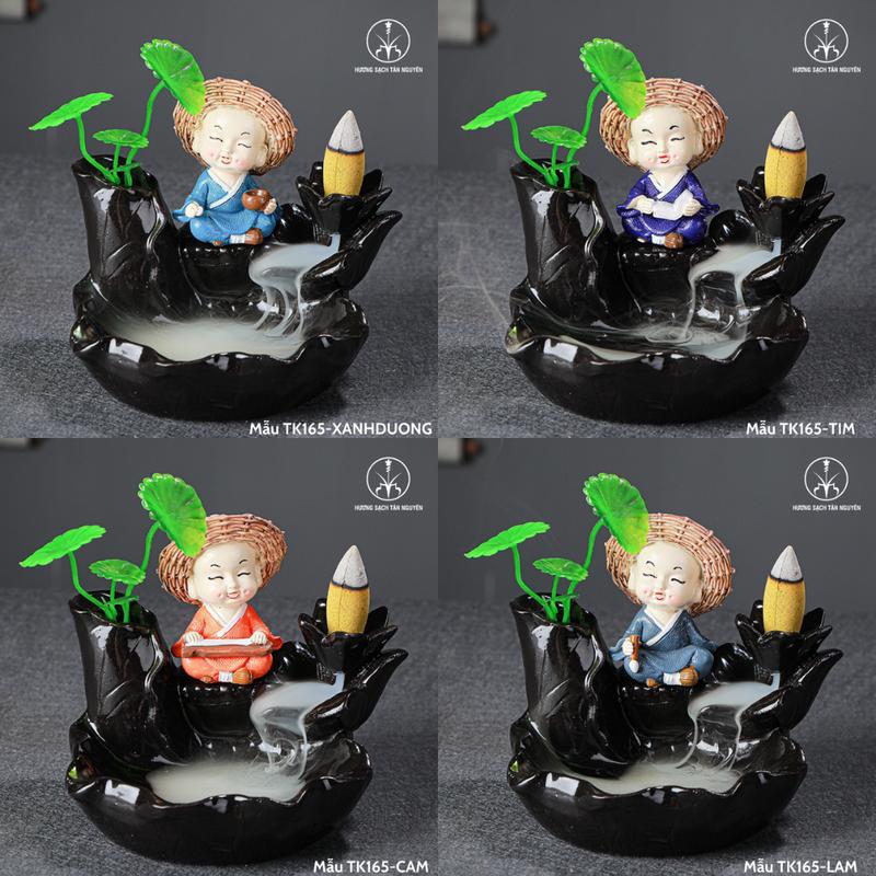 Thác khói chú tiểu Tân Nguyên, thác khói nụ trầm hương khói ngược, thác tiểu cảnh xông phong thủy