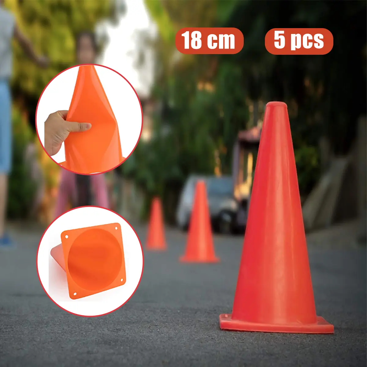 5Pcs Agility Cones 18cm Football Cones Basketball Training Cones Sport Activity Cone