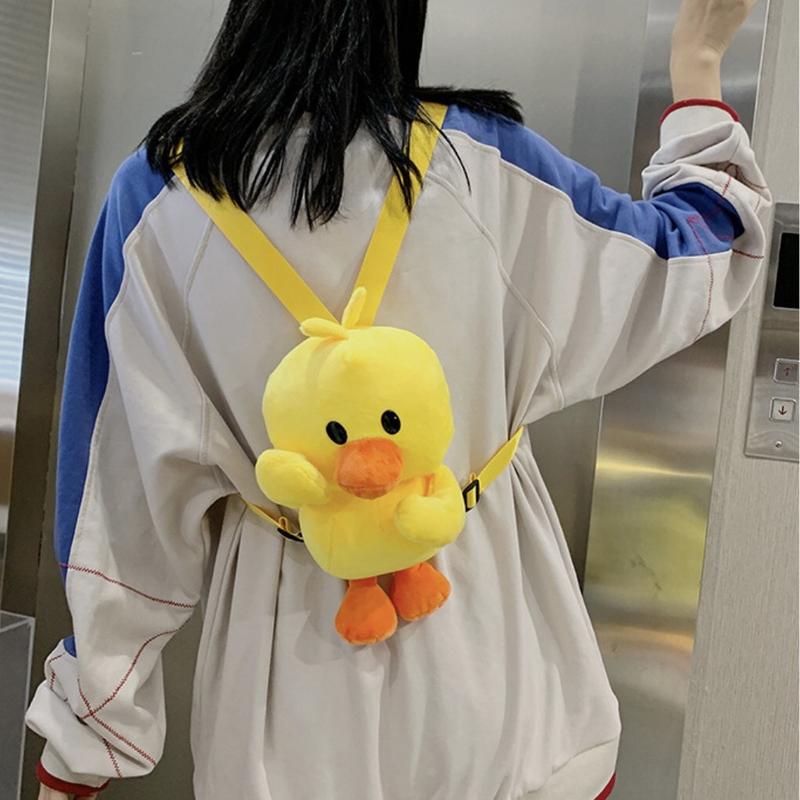 Ba Lô Thú Nhồi Bông Hình Con Vịt Vàng - Túi Đeo Vai Gấu Bông Backpack