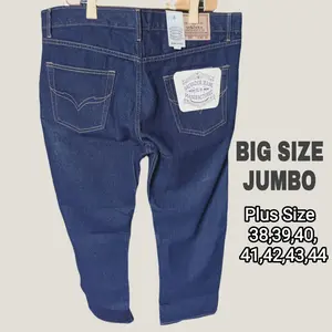 Celana Jeans Jumbo Pria Model Reguler Standar/Celana pria Big Size Denim Panjang Standar Biru Hitam