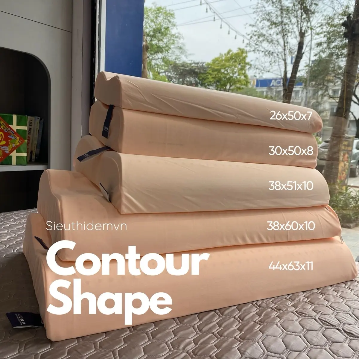 Gối cao su tự nhiên Liên Á Contour lượn sóng nâng đỡ vai gáy, thoáng mát, kháng khuẩn êm ái nâng niu giấc ngủ Việt