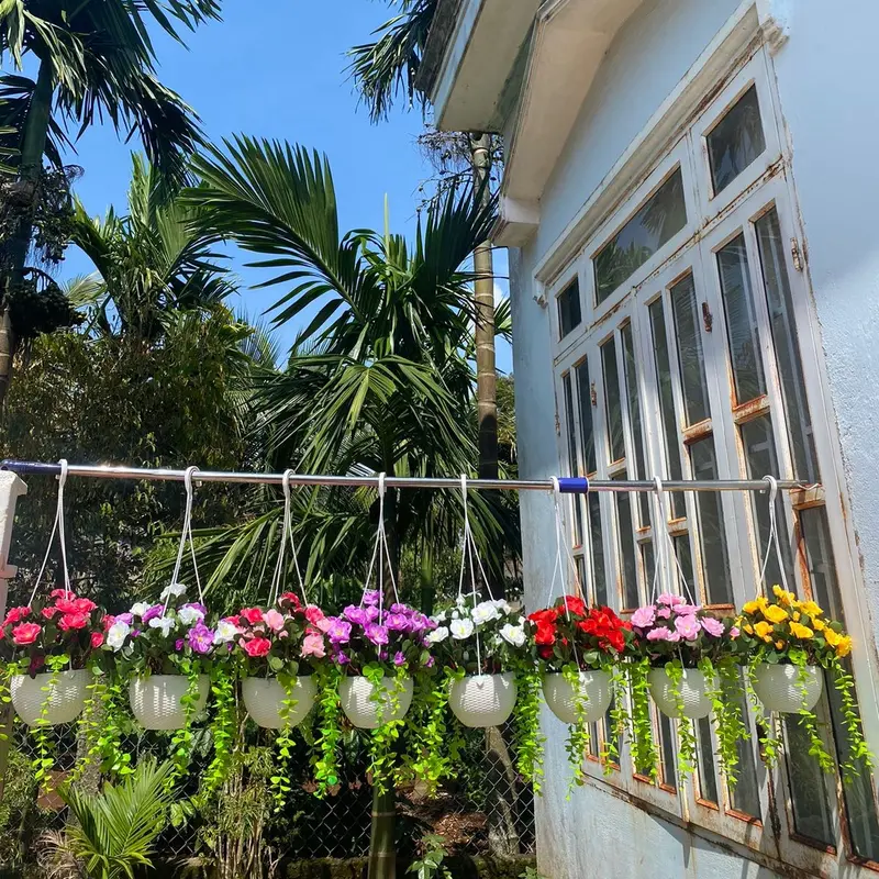 Combo chậu hoa đỗ quyên kèm chậu nhựa tròn cắm sẵn, mix lá rủ trang trí decor… Decor Phòng Trang Trí Nhà, ban công, lan can, quán cà phê, nhiều không gian xinh xắn hoặc phân khúc bình hoa đỗ quyên để bàn kèm chậu nhựa cắm sẵn cao 25-30cm 0