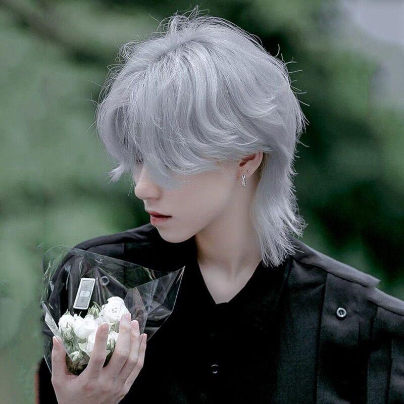 Tóc Giả Tóc Thẳng Ngắn, Dành Cho Nam Giới, Kiểu Mỏ Hạc Đuôi Sói, Kẹp Tóc Mũ Đội Đầu