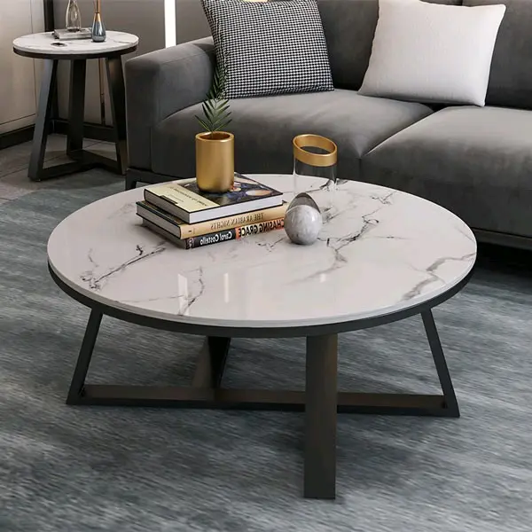 Bàn Sofa , bàn trà mặt vân mây sang trọng,hiện đại tròn