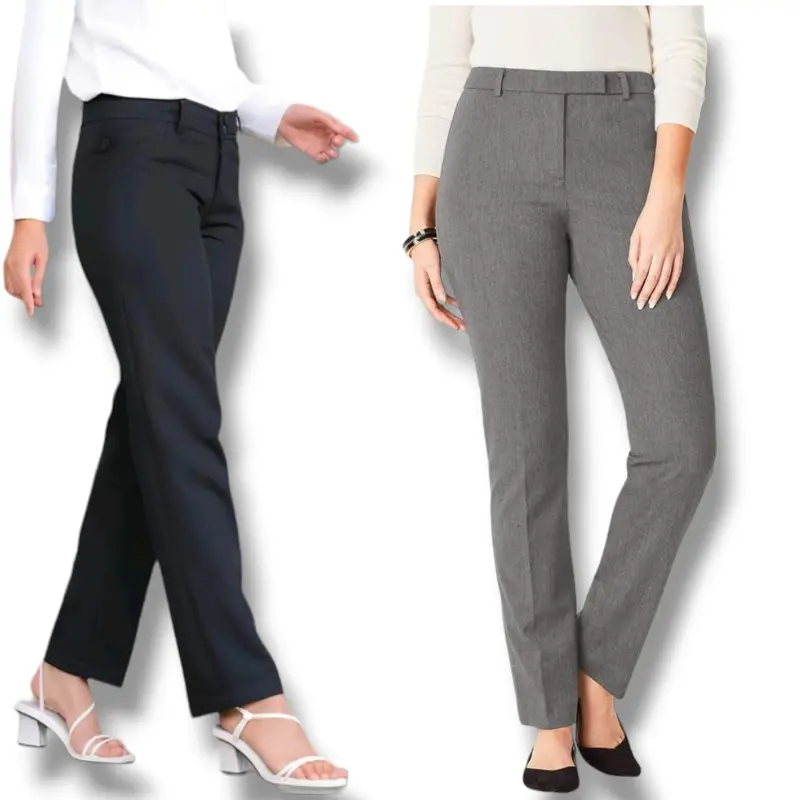 CELANA KANTOR WANITA TERBARU panjang Bahan kerja formal casual nyaman Abu Fit Hitam Slim Kain Kaki Kancing Ankle Kantong 0