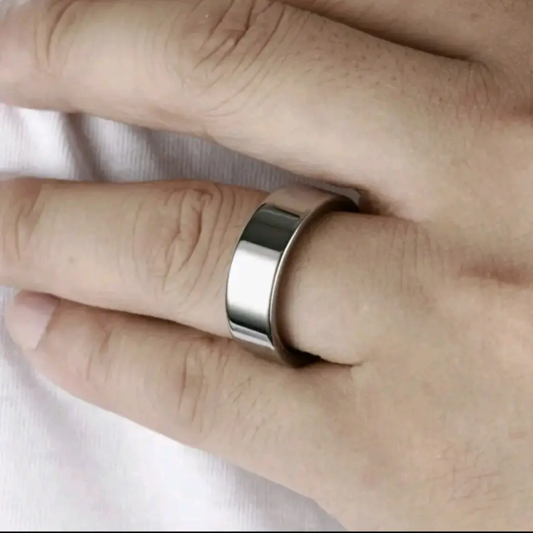 Cincin  Titanium Couple M22 Silver Pipih Polos Original