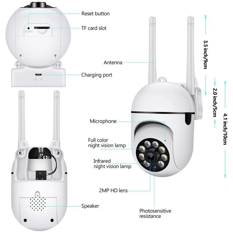 Wireless Light Bulb Camera Security for Summer, HD 3MP Motion Sensor Home Security Camera, 2-way Audio & Night Vision Wireless Security Camera 1