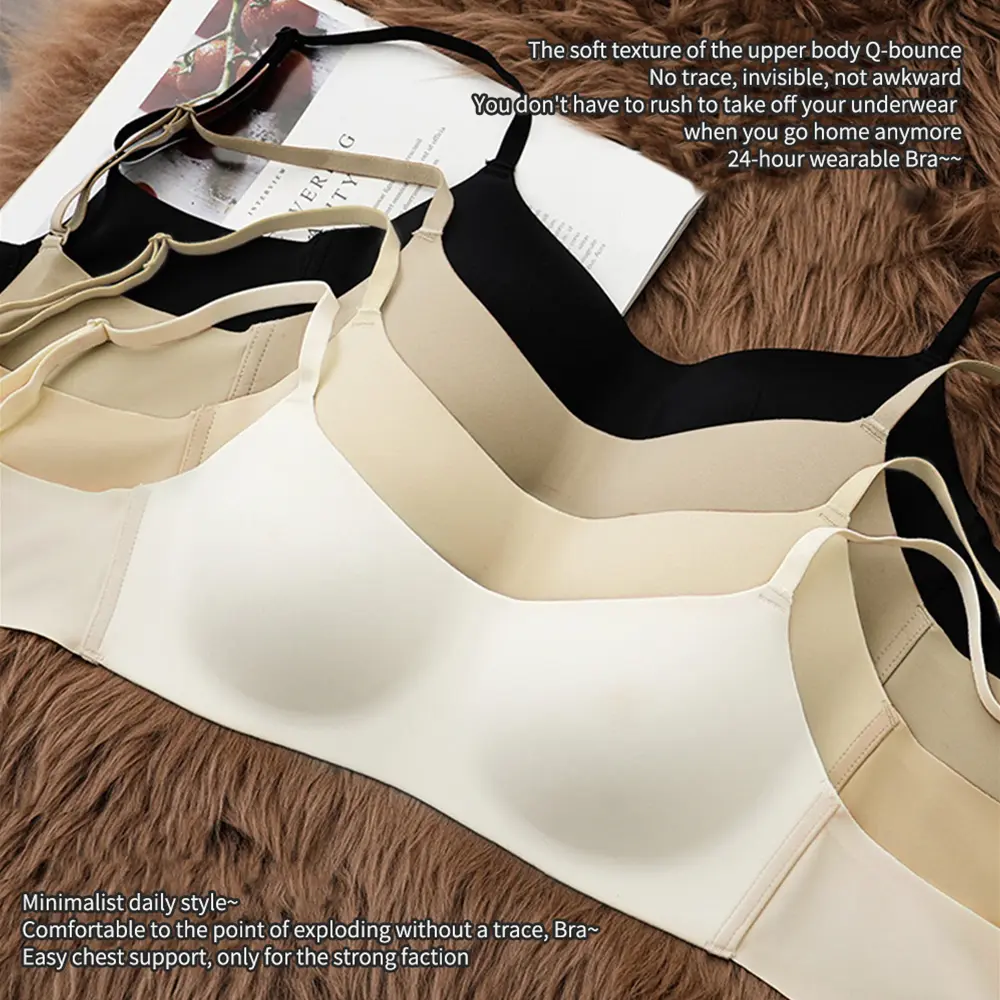 Áo Ngực Bralette Một Mảnh, Một Lớp, Mỏng, Không Dây, Không Có Vòng Thép, Đồ Lót, Đồ Lót, Áo Ngực Không Đệm