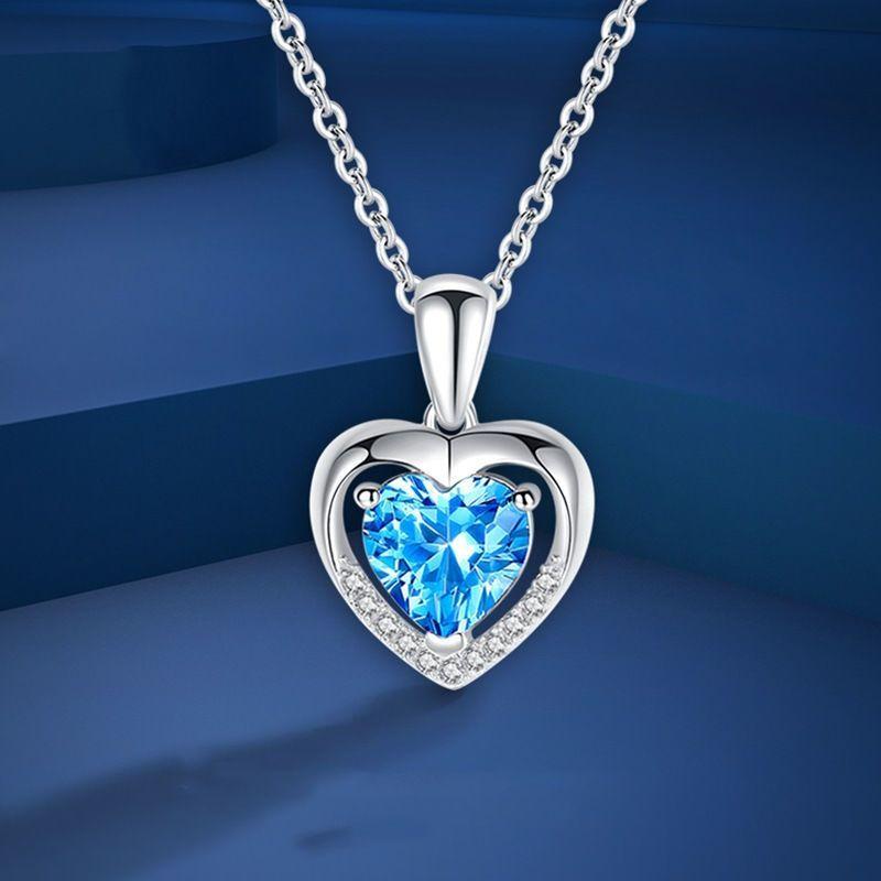 S925 Sterling Silver Heart of the Ocean Necklace 8