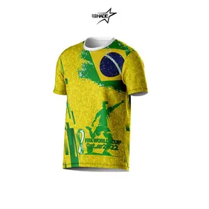 Jersey Sepak Bola Piala Dunia Qatar 2022 Brazil Customhade Fullprint - S