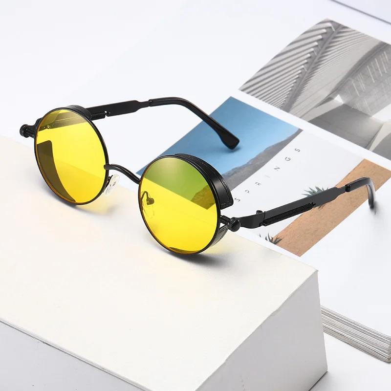 Product Introduction of Metal Steampunk Sunglasses Men Women Fashion Round Glasses Brand Designer Vintage Sun Glasses High Quality Sun Oculos 2021 17