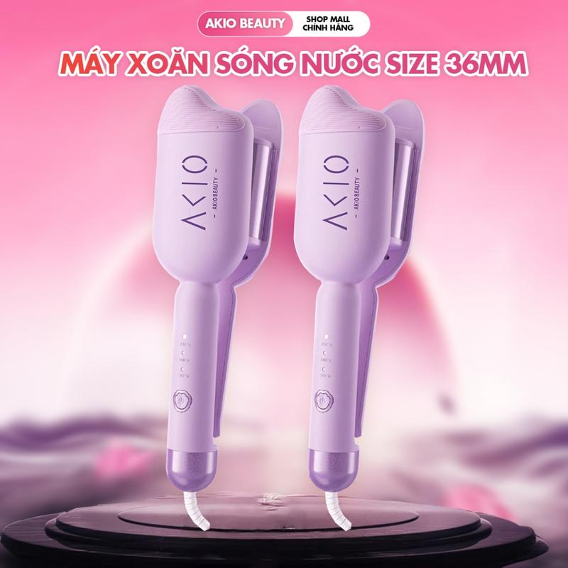 Máy xoăn sóng nước to AKIO 36mm màn hình LCD tùy chỉnh, ion âm bảo vệ tóc khỏi hư tổn