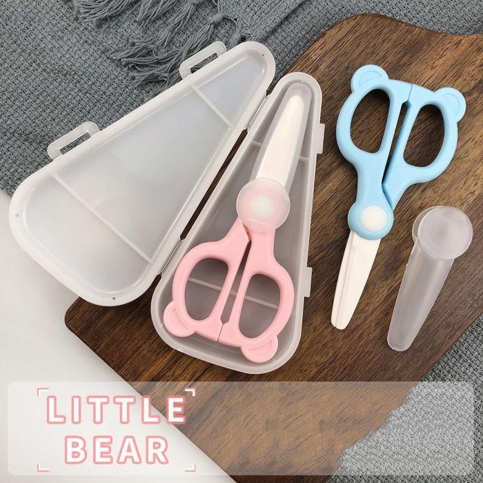 Cubble Little Bear Ceramic Food Scissors / Stainless Steel Food Scissors with Case, Cover, Safety Lock for Food Prepare Kitchen Blade Kitchen Blade 2