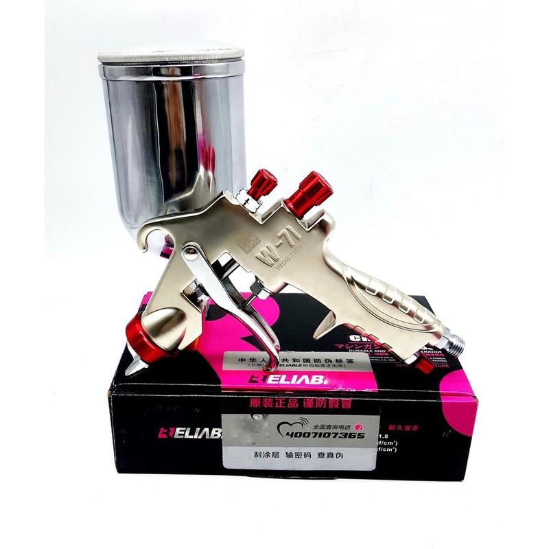 Súng Phun Sơn Cầm Tay Reliable W71 Chính Hãng - Dùng Cho Xe Máy, Ô Tô, Đồ Gỗ, Đồ Mỹ Nghệ