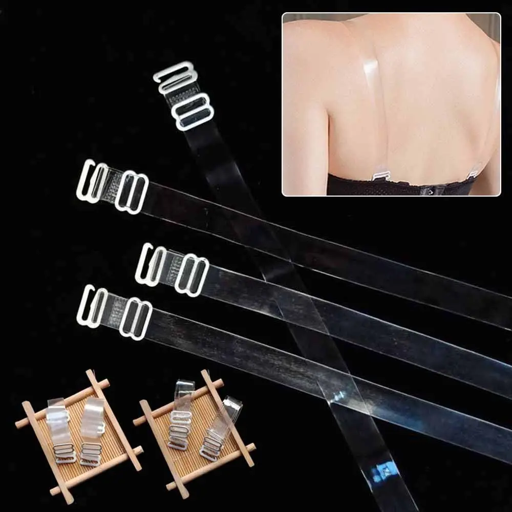 1 Pairs Women Bra Shoulder Straps Adjustable Extenders Transparent Matte Baldric Intimates Stick On Bra Accessories 1.2cm Width Womenswear Fit