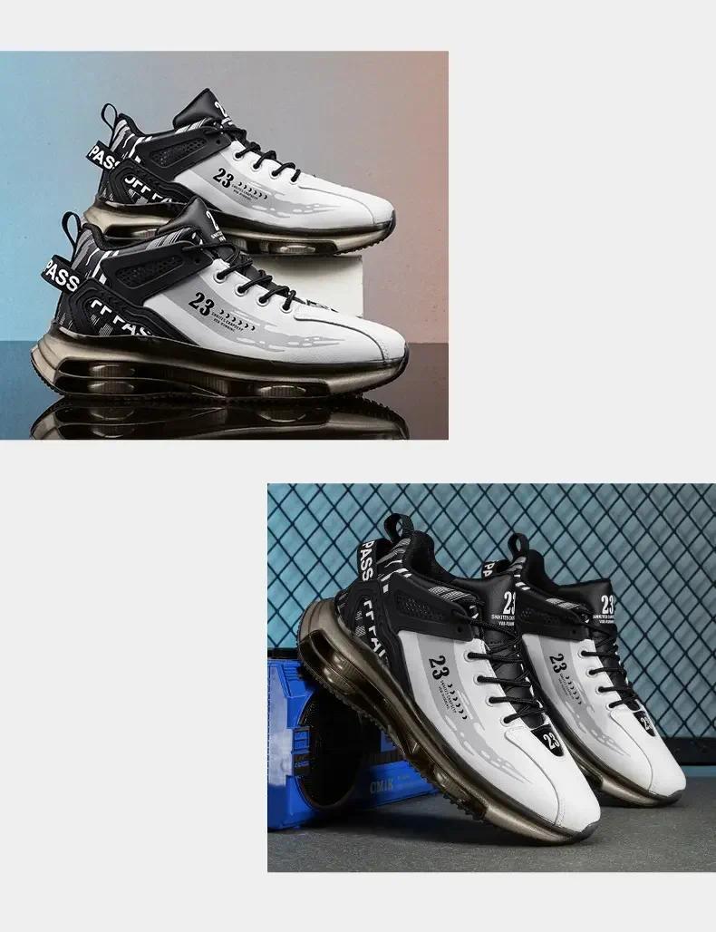 Product Introduction of Men's Sneakers New in High Top Running Shoes Golf Shoes Round Toe Platform Shoes Casual Fashion for Men Sneakers Waterproof 17