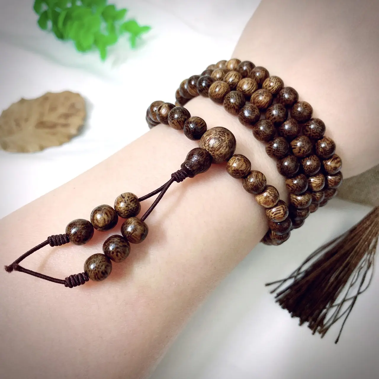 Vòng trầm hương tốc vườn 108 hạt 6 ly