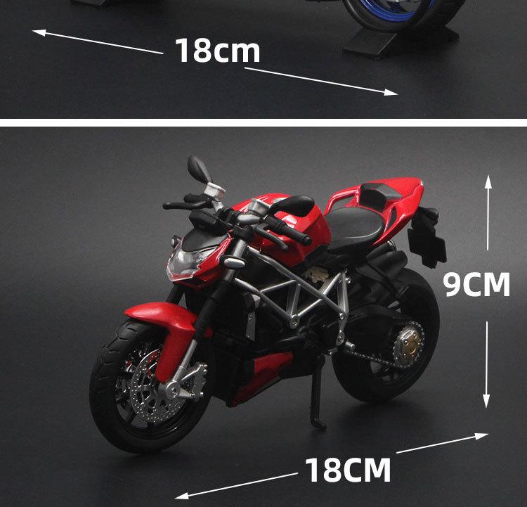 Product Introduction of motor trail mini.Kawasaki motorcycle model, Ducati alloy motorcycle model. It's a children's model with sound and light effects and smooth sliding function. It's also a collectible figure and an ornament toy. 22