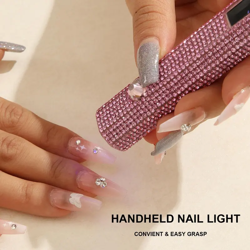 Portable UV LED Nail Lamp, Rechargeable Nail Art Light, Mini Nail Dryer Lamp, Professional Nail Art Tool for Women & Girls 2