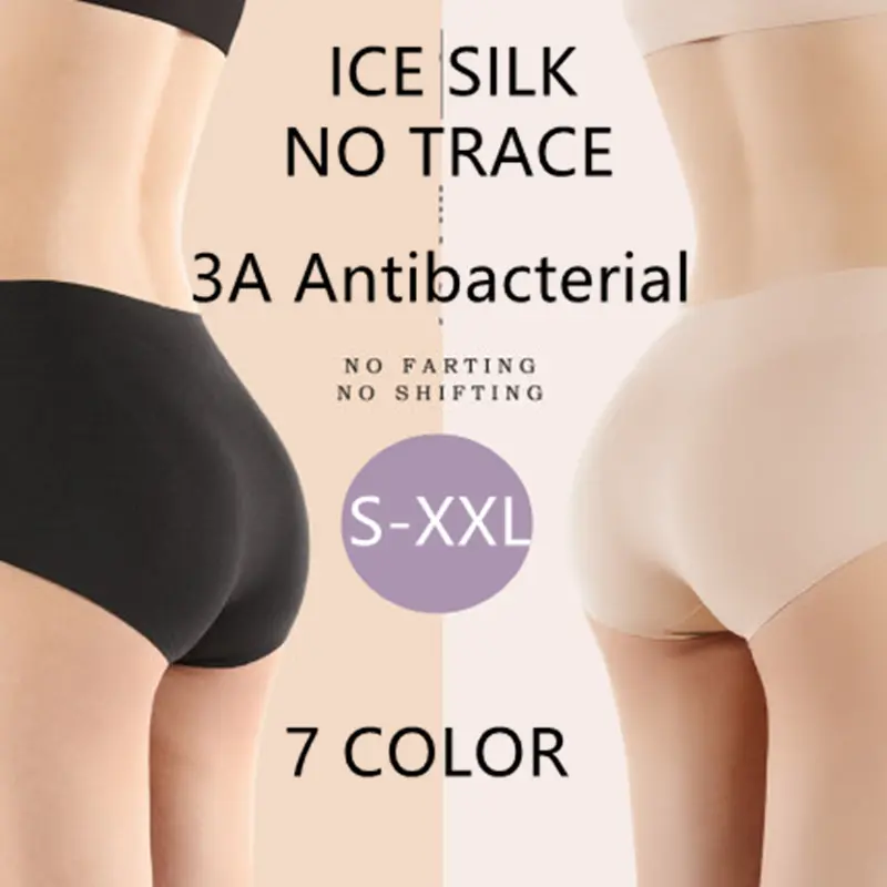 YE High quality 1 Pcs Ice-silk briefs seamless Underpants Women Underwears Mid-waist panty