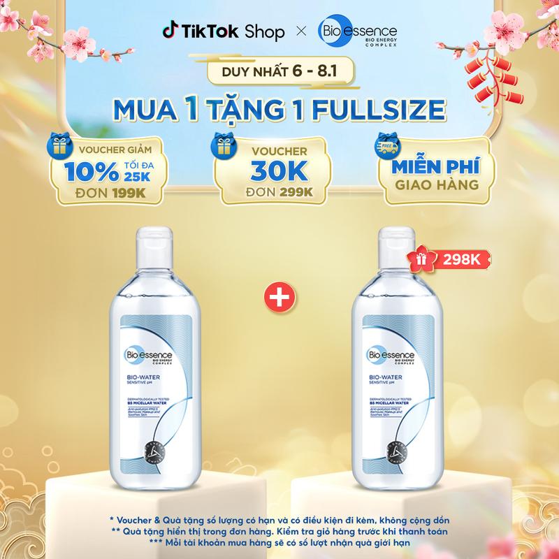 Nước tẩy trang ẩm mượt mịn màng Mỹ Phẩm Bio-Essence Bio-water Vitamin B5 Micellar Water 400ml
