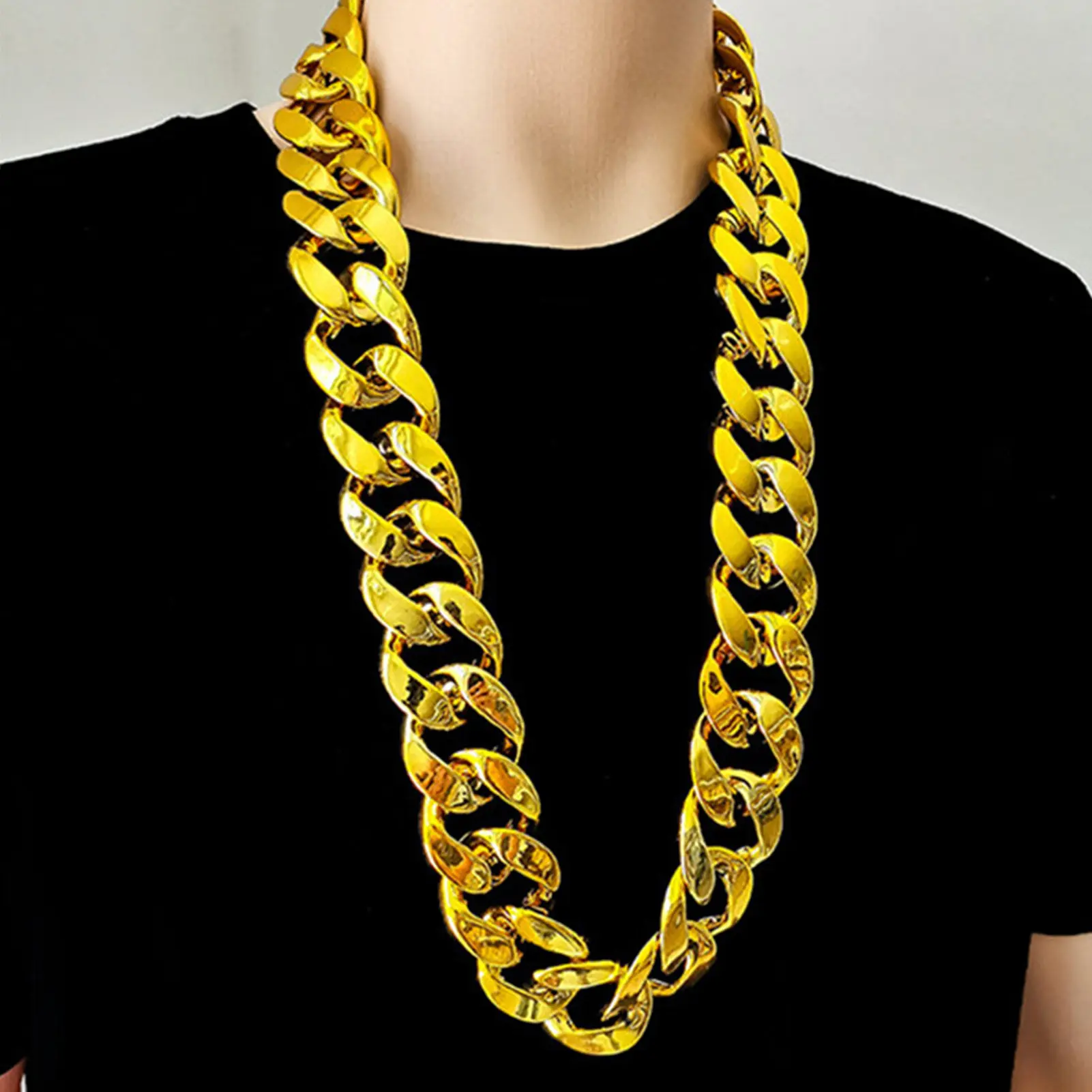 Vòng Cổ Dây Chuyền Lớn Cho Nam, Vòng Cổ Nhựa Hình Học Phóng Đại, Hip Hop, Cho Tiệc Cocktail