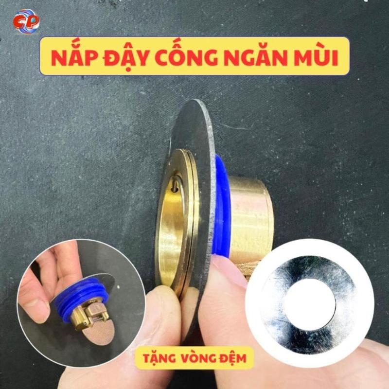 Nắp đậy cống thoát nước sàn nhà tắm chống mùi hôi chống côn trùnġ bằng đồng bền chắc kèm vòng đệm phù hợp mọi kícḣ thước