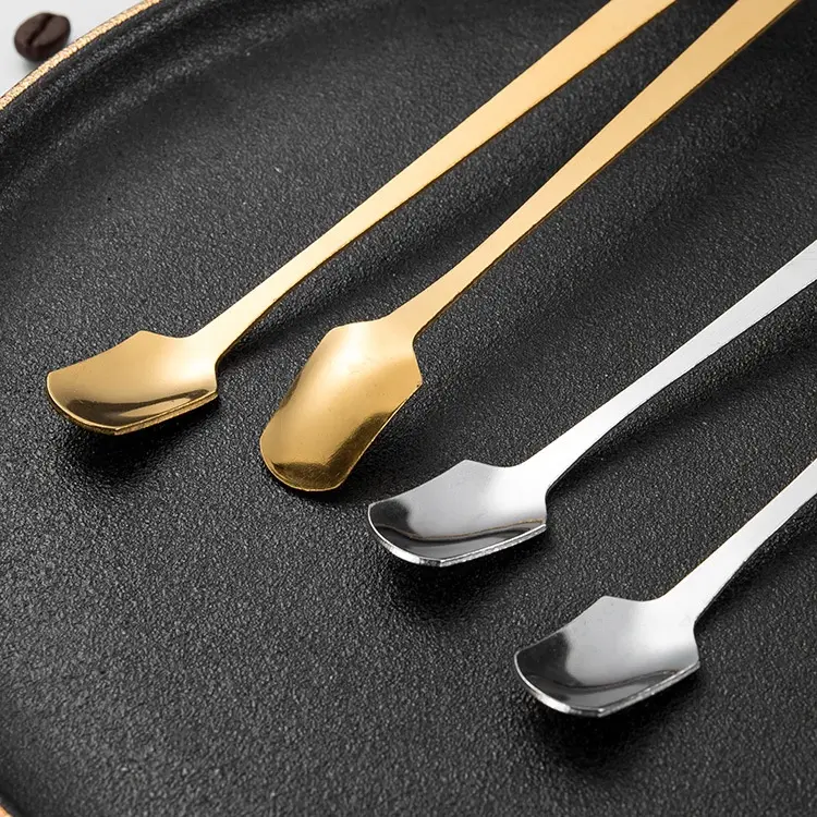 Sendok Gagang Panjang Stainless Steel | Sendok Aduk Es Krim / Teh / Kopi | Sendok Makanan Penutup 1