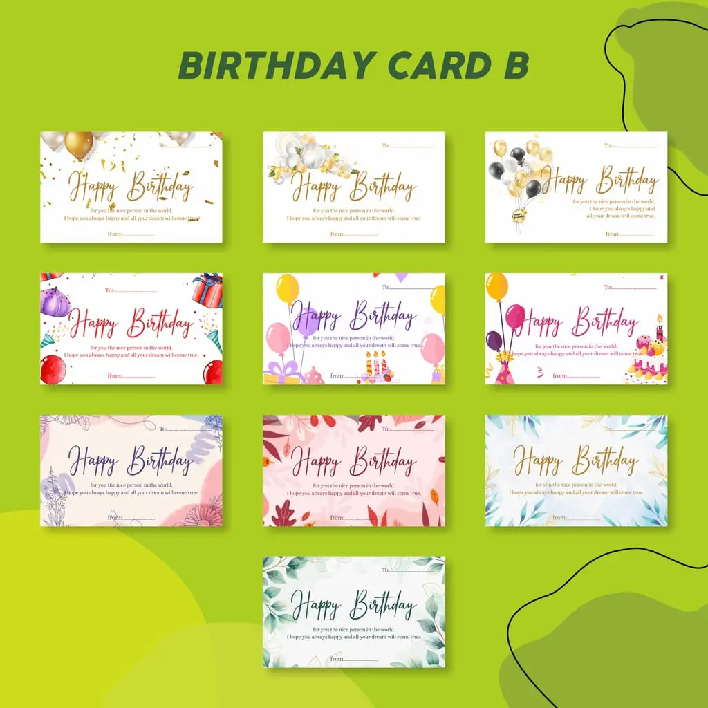 (BIRTHDAY CARD) KARTU ULANG TAHUN/ UCAPAN ULANG TAHUN BC-B HARGA PER 25PCS
