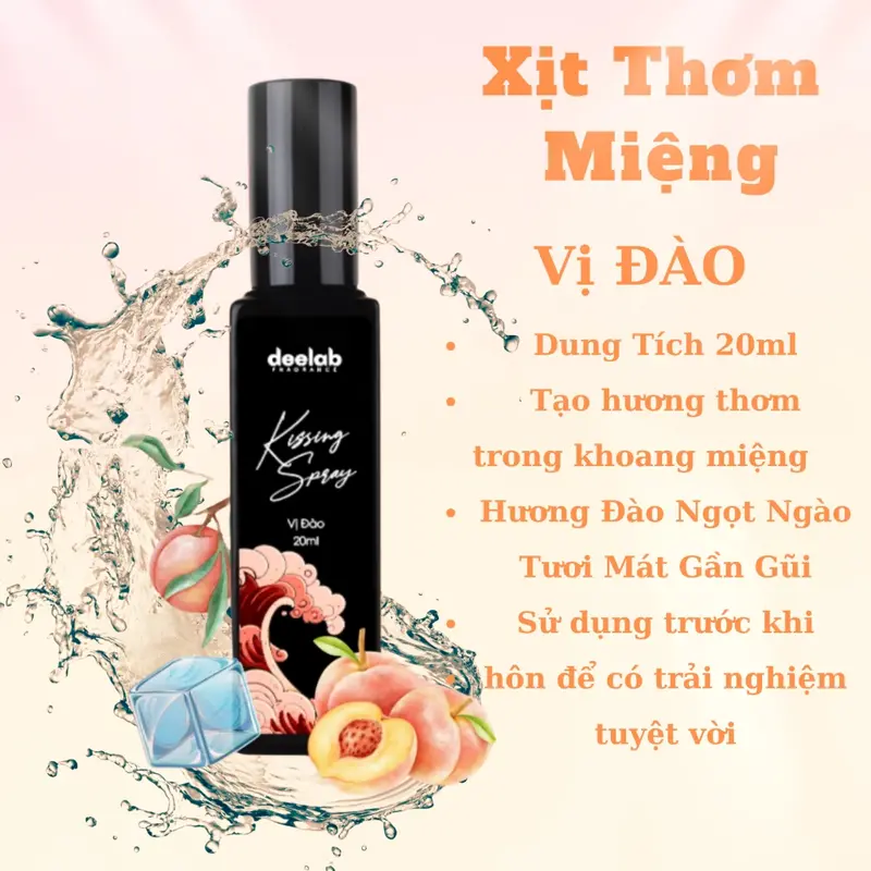 Xịt Thơm Miệng Kissing Spray 20ml Hương Trái Cây, Mát Lạnh, Ngọt Ngào Thơm Mát. 5