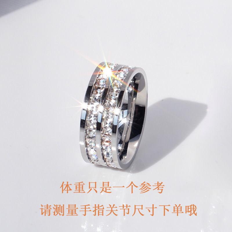 Nhẫn Thép Titan Đầy Sao Kim Cương Vuông, Phong Cách Hàn Quốc, Giá Cả Phải Chăng, Thích Hợp Cho Nữ, Đơn Giản Và Phong Cách, Nhẫn Cá Tính, Không Phai Màu 6