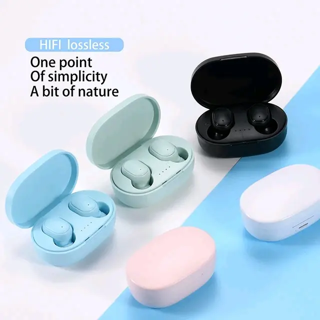 A6S TWS Earphone Bluetooth Nirkabel 5.0 Headset Earbud Olahraga Mikrofon Earphones Headphone Hitam Wireless Handset head sead Pink Bass Ponsel 6