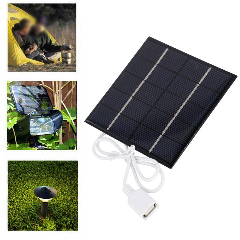 5W 5V Solar Battery Charger Board Outdoor Camping Power Bank Phone Charging 6