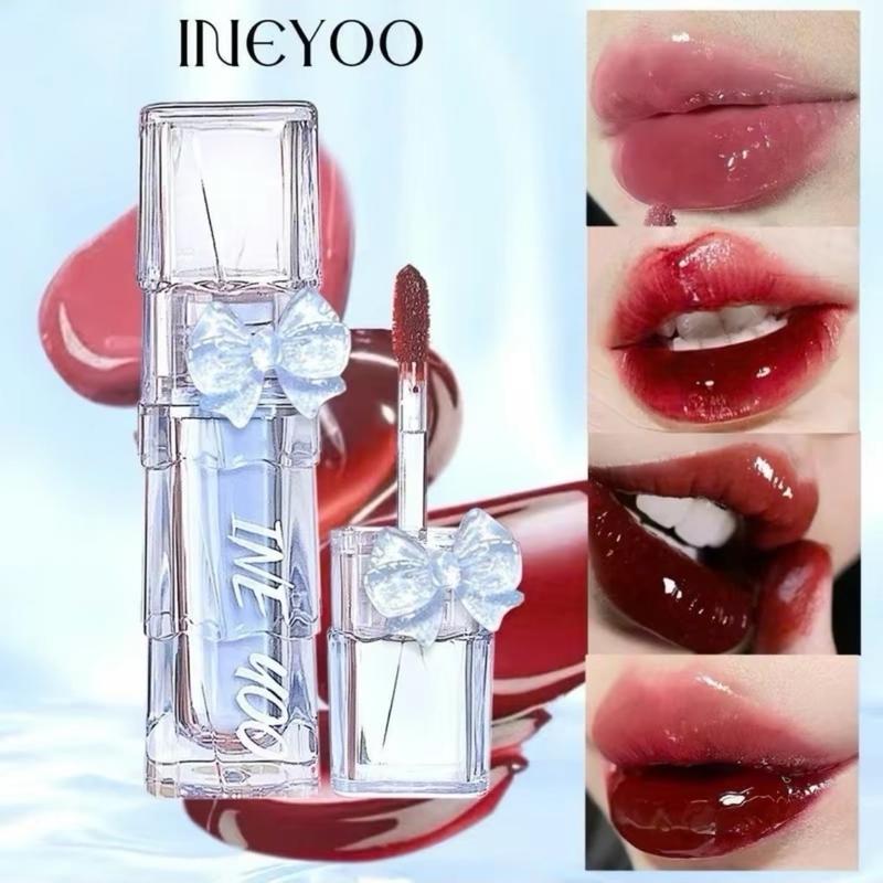 (1 tặng 1) Son Bóng Dạng Thạch INEYOO - #04 ĐỎ NÂU TRẦM - Bền Màu, Lâu Trôi, Mềm Mịn, Bóng Mượt - Cosmetic Son Tint