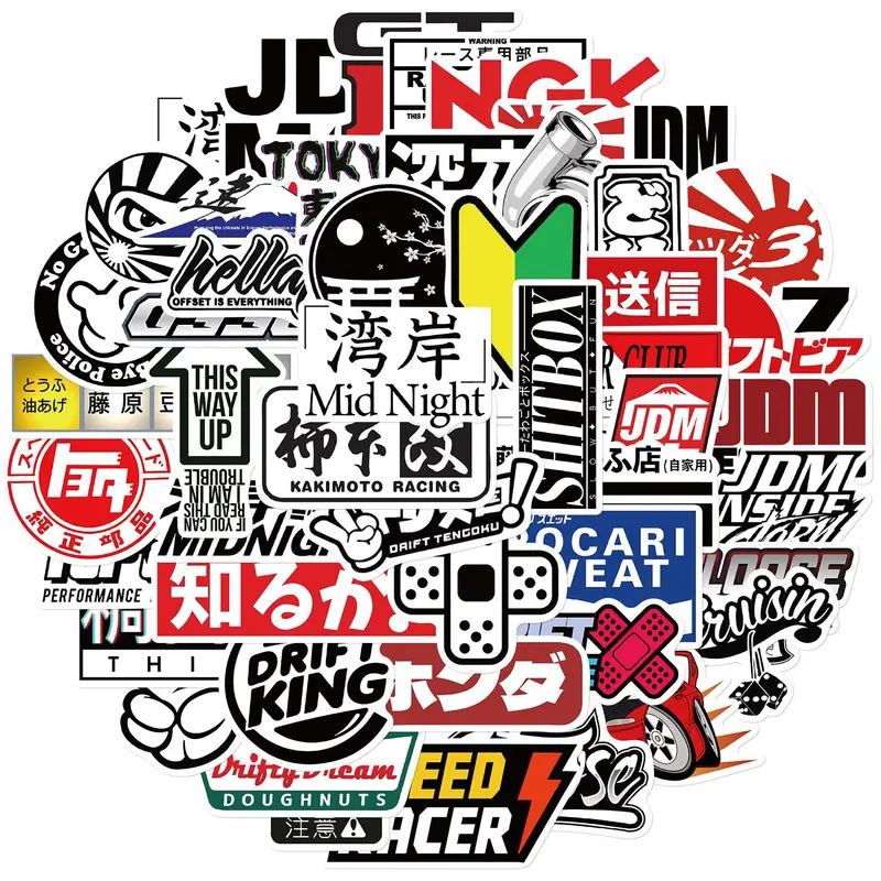 Funny Japan JDM Car Sticker, Waterproof Car Decal, Decorative Sticker for Car, Motorcycle, Luggage, Skateboard, Laptop, Phone 0